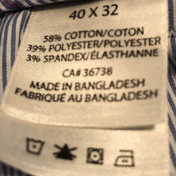 Haggar Clothing Casual Pin Stripped Straight Leg Pants in Blue + White Sz 40x32 - Picture 11 of 12